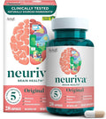 NEURIVA Original Decaffeinated Clinically Tested Nootropic Brain Supplement for Memory Focus &amp Concentration NeuroFactor &amp Phosphatidylserine 28ct Capsules