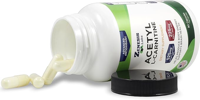 Zenesis Labs Acetyl L-Carnitine with Alpha Lipoic Acid Bulk 3-Bottle 270 Capsule Supply (90 Capsules/Bottle)