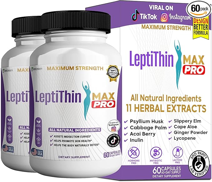 LeptiThin MAX PRO Maximum Strength Dietary Supplement 60 Capsules 30-Day Supply All Natural Ingredients (2)
