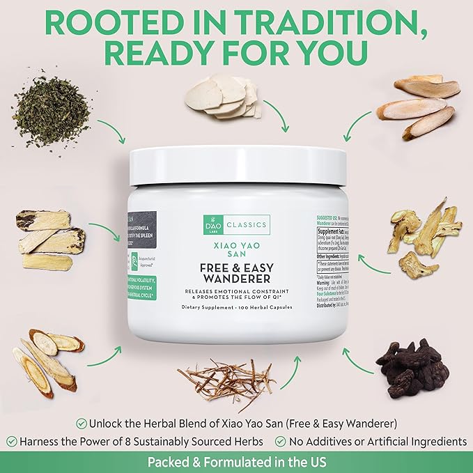 D’AO Labs Free &amp Easy Wanderer - Xiao Yao San - Herbal Capsules. 100 Herbal Capsules