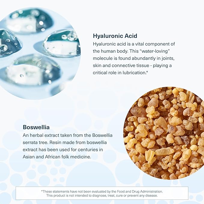 Youtheory Hyaluronic Acid Advanced Formula - Joint Support Supplement with Boswellia Extract* - Skin Health Supplement - Dairy Soy &amp Gluten Free - 120 Vegetarian Capsules