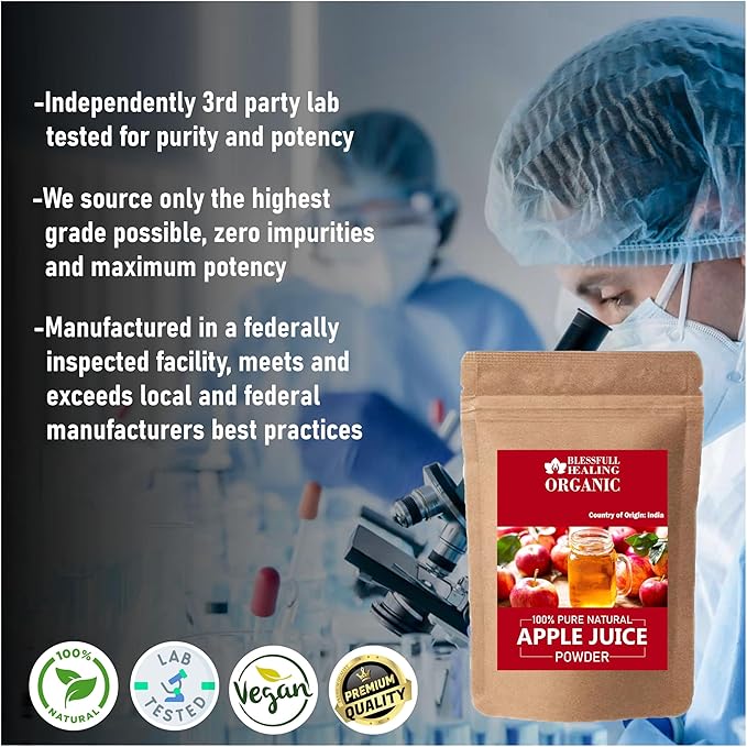 Blessfull Healing Organic Apple Juice Powder 100% Pure Natural 200 Gram / 7.05 oz