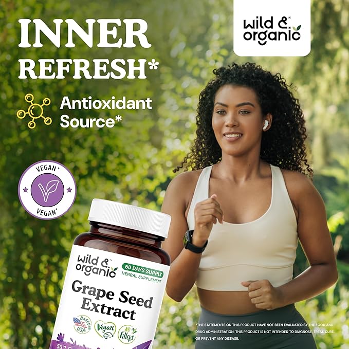 Wild &amp Organic Pine Bark Extract 60 Capsules &amp Grape Seed 60 Capsules