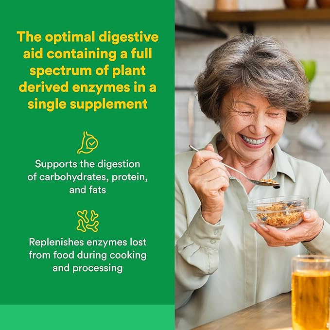 Natural Factors High Potency Multi Enzyme Vegetarian Formula Plant-Based Digestive Aid 120 Capsules