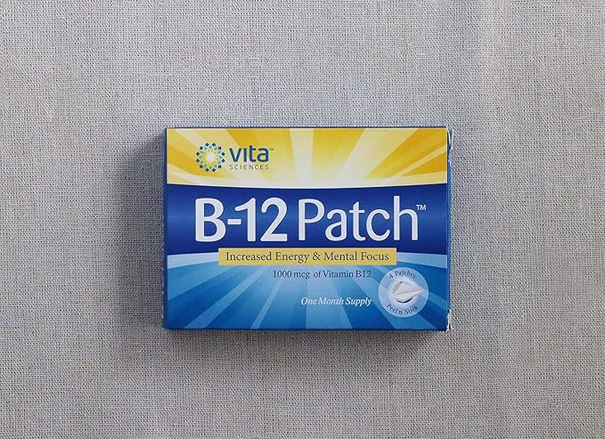 Vita Sciences Vitamin B12 Patch - Extra Strength Formula for Men and Women 1 Month Supply. Boost Energy Focus Memory &amp Metabolism