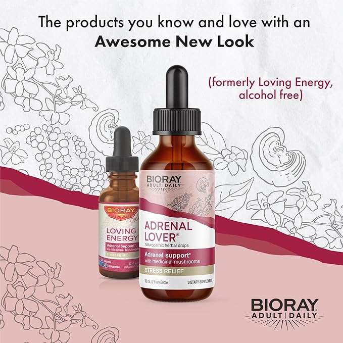 BIORAY Adult Daily Adrenal Lover - 2 fl oz - Traditional Chinese Kidney Yin Tonic - Non-GMO Vegetarian Gluten Free Alcohol Free