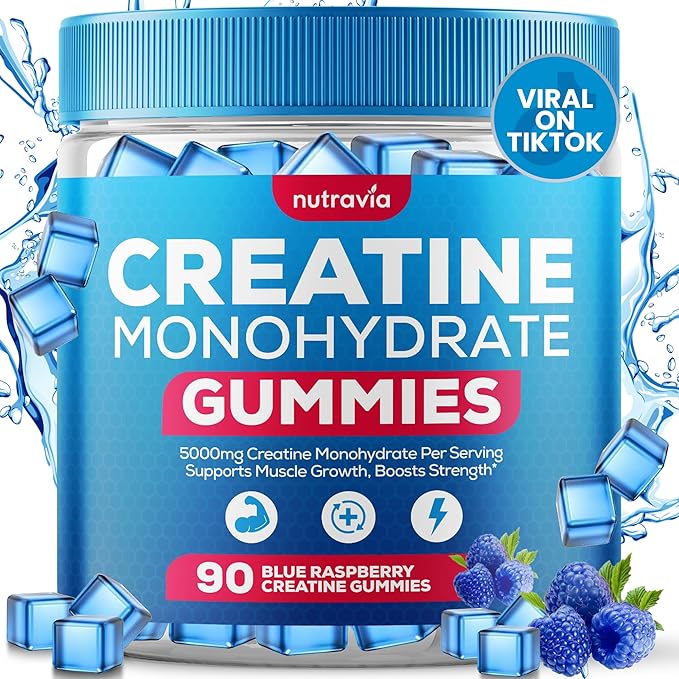 Creatine Gummies with 5g Creatine Monohydrate for Men and Women - Strength Endurance Muscle - Micronized Clean HCL Balanced Instantized Creatina Gummy Monohidratada en Polvo USA Made (90 Gummies)