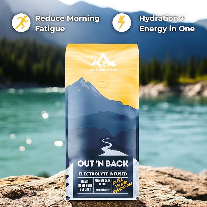 Long Run Coffee – Hydrating Coffee with Electrolytes – All Natural Energy + Hydration + Recovery for Athletes – Stomach Friendly Electrolyte Coffee for Runners (5 lb Medium-Dark Roast)
