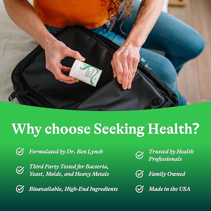 Seeking Health Saccharomyces Boulardii - Gentle Digestive Support for Healthy Bowel Movements* - Supports a Good GI Tract Environment &amp Microbiome While Traveling* - Gluten &amp Dairy-Free - 60 C