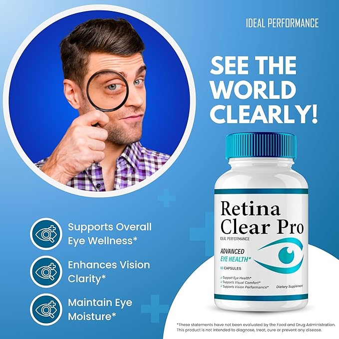 Retina Clear Eye Supplement - Retina Clear for Eyes Capsules - Maximum Strength Advanced Formula All Natural Visual Wellness RetinaClear Pro Reviews (5 Pack)