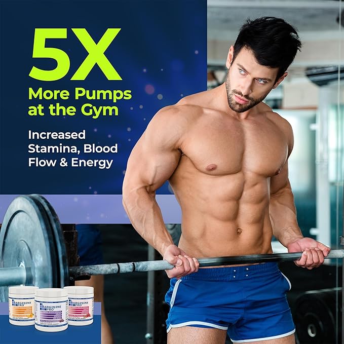 L-ARGININE PRO | 5500mg L-Arginine Plus L-Citrulline 1100mg Orange Powder Drink Mix Supplement for Increased Nitric Oxide Production