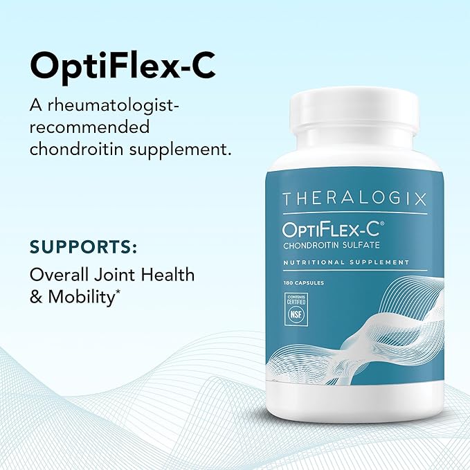 Theralogix OptiFlex-C Chondroitin Sulfate - 90-Day Supply - Chondroitin Capsules - Support Healthy Joint Function and Mobility - Joint Support Supplement for Women &amp Men - NSF Certified - 180 Caps