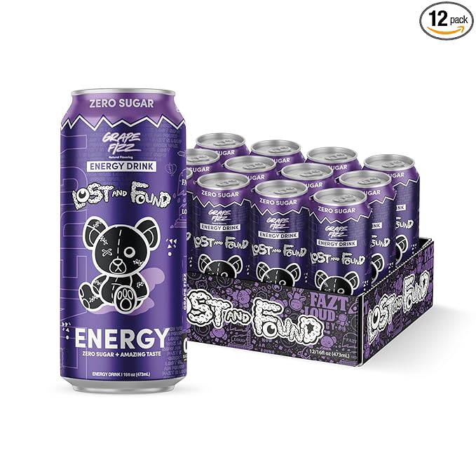 Lost and Found Energy Drink Sugar Free with No Artificial Flavors - 12-Pack 16oz - Performance Drink for Energy &amp Focus 150mg of Caffeine Taurine - Gluten-Free &amp Vegan