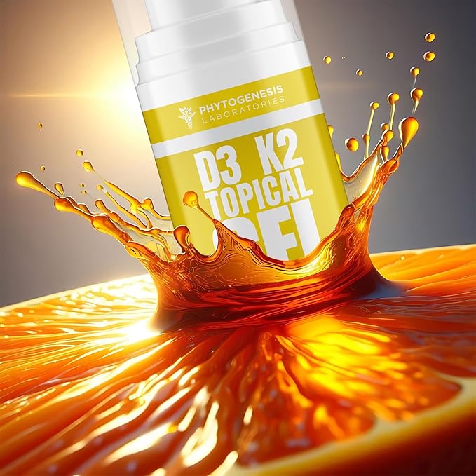 Vitamin D3 K2 Maximum Strength Topical Gel - 15000+ IU Per Pump - The Sunshine Vitamin - Supports Bone &amp Joint Health Immune Support - One Month Supply