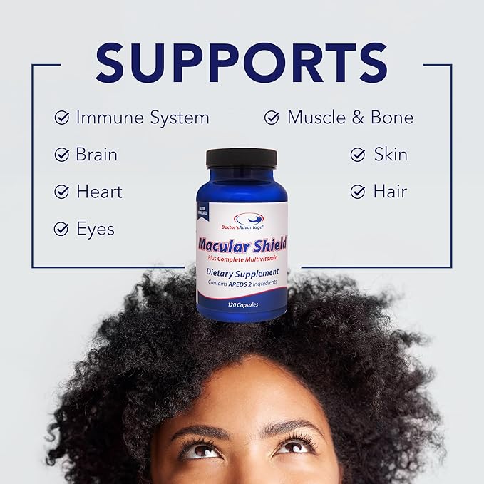 Doctor’s Advantage Macular Shield Eye Vitamins Plus Multivitamin – 120 Capsules 30-Day Supply – Lutein and Zeaxanthin Supplements with AREDS 2® Vision Ingredients &amp Complete Multivitamin Complex