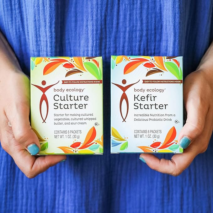 Body Ecology Kefir Starter | Nutritious Probiotic Drink | Aids in Optimal Digestive Health | Non-GMO | Gluten-Free and Vegetarian | 6 Packets