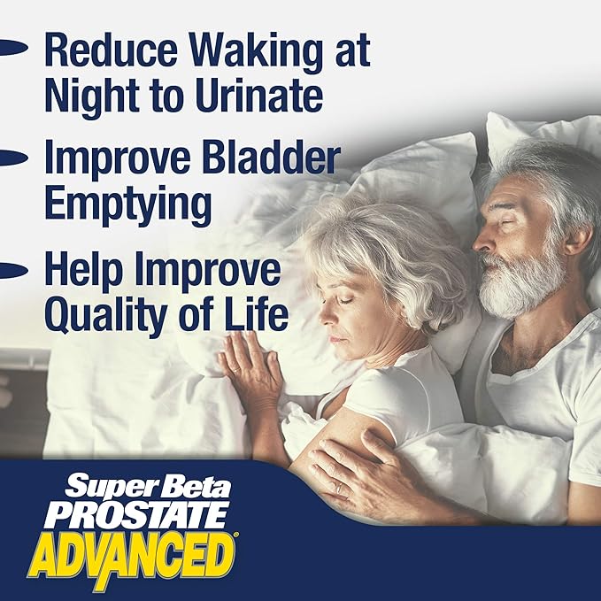 Super Beta Prostate Advanced Prostate Supplement for Men – Reduce Bathroom Trips Promote Sleep Support Urinary Health &amp Bladder Emptying. Beta Sitosterol not Saw Palmetto. (60 Caplets 1-Bottle)