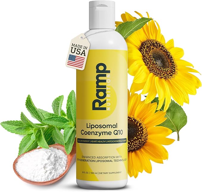 Liposomal CoQ10 Liquid – 100mg Ubiquinone CoQ10 – Liquid CoQ10 for Heart Health Energy &amp Mitochondrial Support – High Absorption – Vegan Non-GMO – 30 Servings