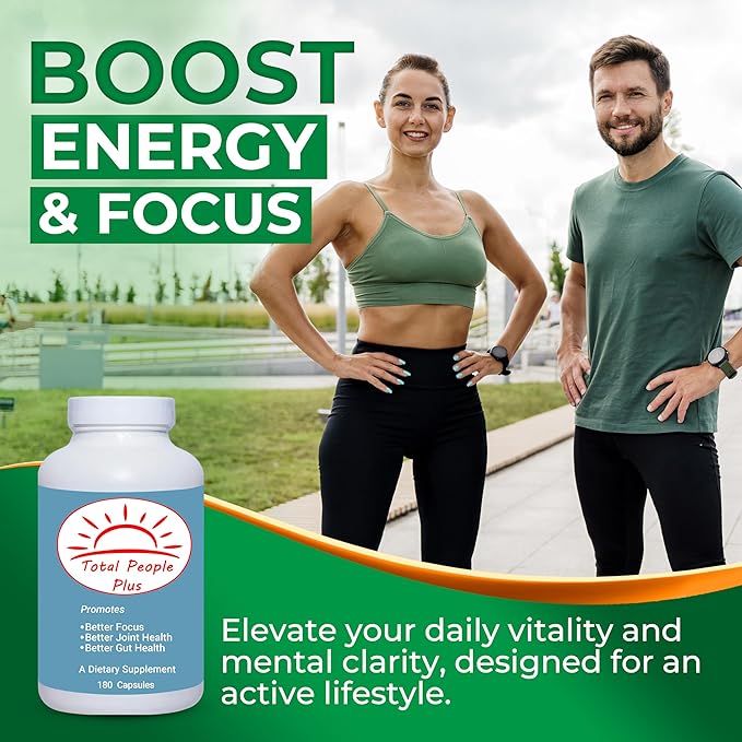 Total People Plus - Multivitamin &amp Minerals for Adults - Dietary Supplements Rich in Major Minerals with Mix of Vitamins A D and E - Boosts Energy and Vitality - 180 Capsules