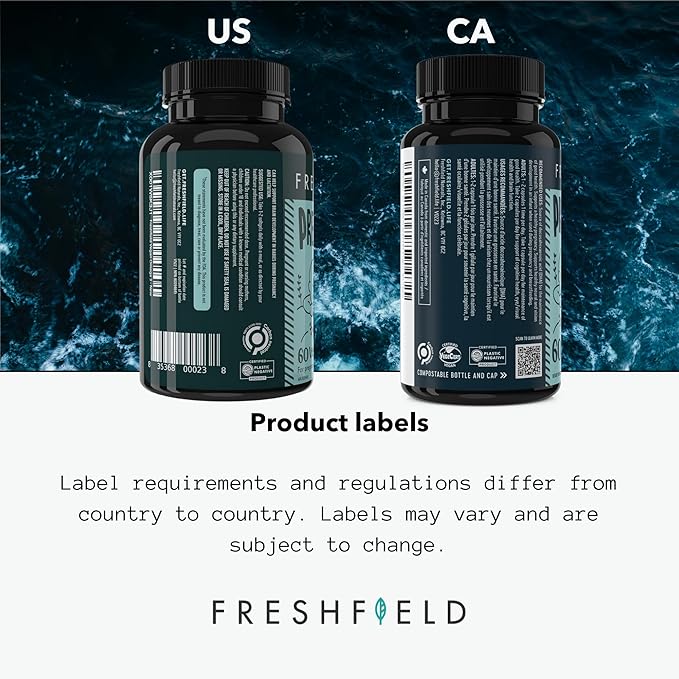 Freshfield Prenatal Vegan Omega 3 DHA: Sustainable Carrageenan Free Third Party Tested Compostable Bottle Carbon Neutral. Supports Heart Brain Joint Health w/DPA