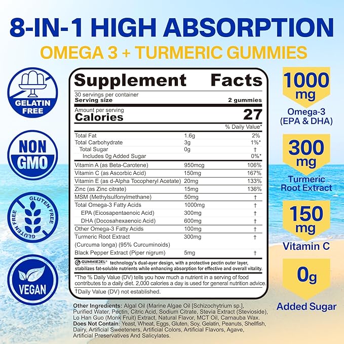 Omega-3 + Turmeric L-MethylFolate Gummies