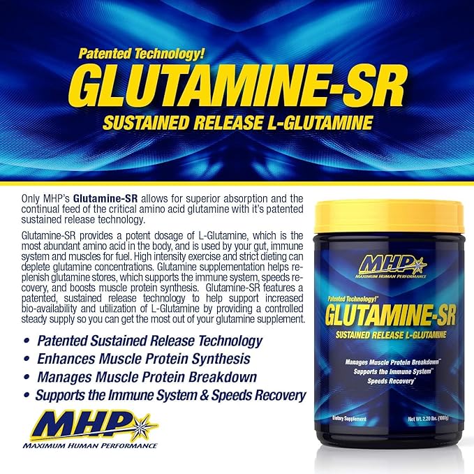 MHP Glutamine SR Immune Health Muscle Recovery Support Muscle Mass Speed Recovery 160 Servings 2.2 Pound (Pack of 1)