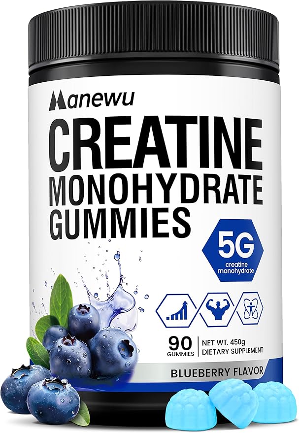 Creatine Monohydrate Gummies 5g Creatine Dose 99.9% Pure Creatine for Men &amp Women Lab Verified Sugar Free &amp Vegan Supports Muscle Strength Recovery &amp Stamina Blueberry Flavor 90 Co