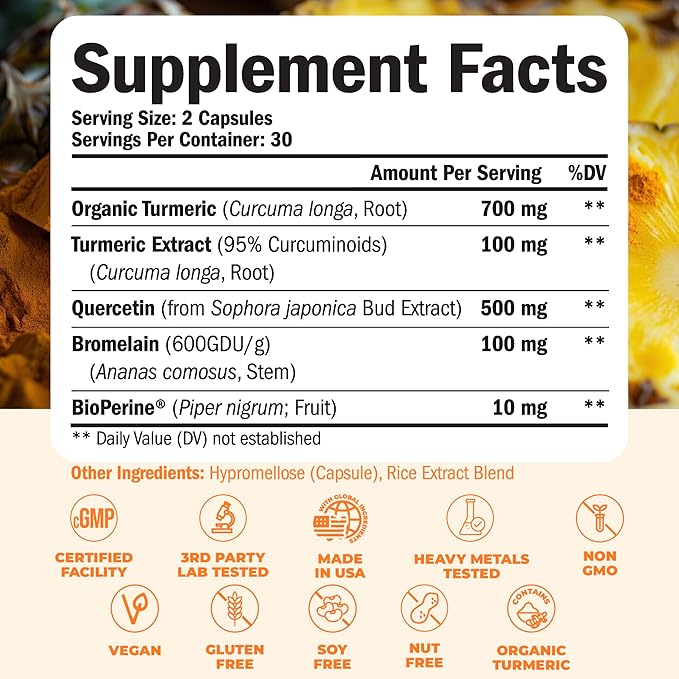 Vimerson Health Vegan Glucosamine Chondroitin MSM &amp Turmeric Quercetin with Bromelain – Joint Mobility and Immune Support Bundle for Clean Plant-Based Wellness