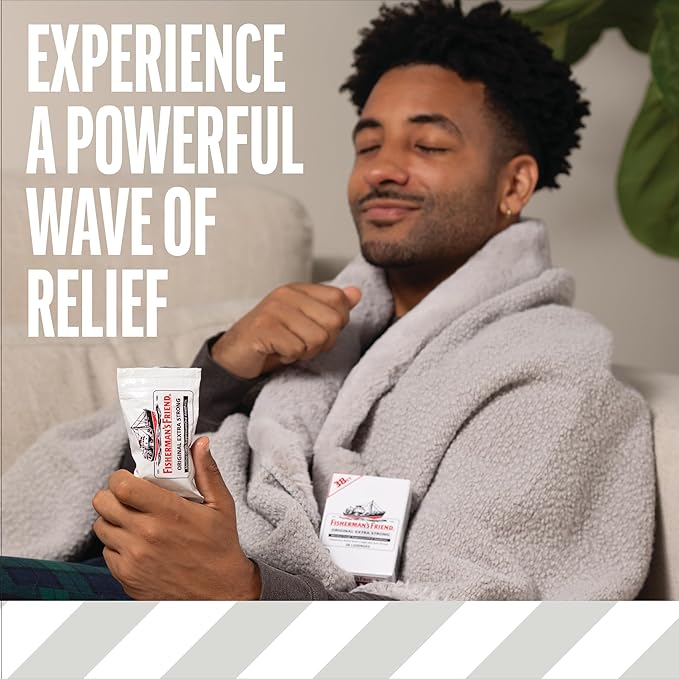 Fisherman's Friend Original Extra Strong Cough Lozenges (38 Drops x 6-Pack) 10mg Natural Menthol Cooling Relief from Sore Throat Persistent Cough &amp Everyday Irritation Vegan &amp Gluten-Free