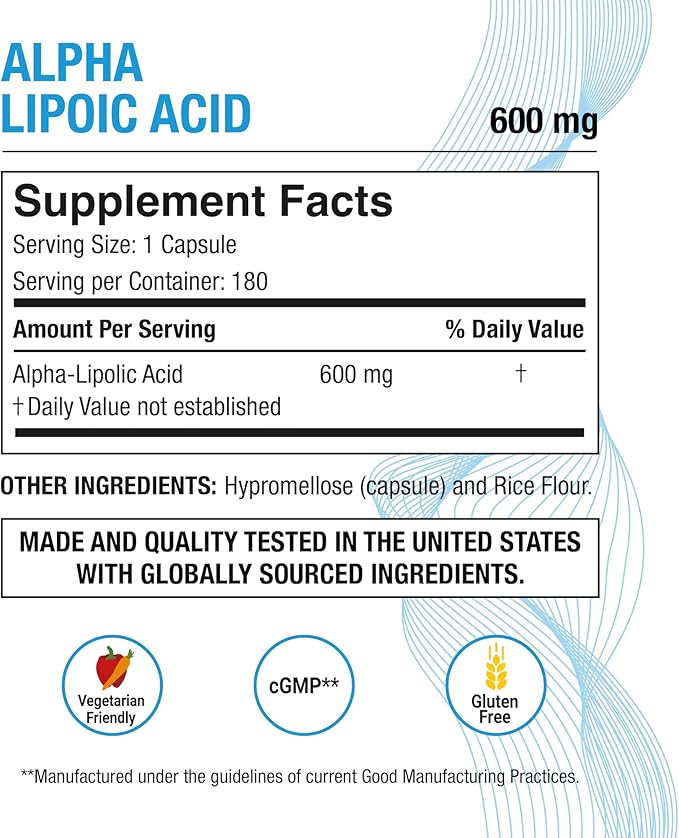 Puregen Labs Alpha Lipoic Acid 600mg [High Potency] Total 360 Veggie Caps Antioxidant Support | No Harmful Additives | Non-GMO NO Gluten and Dairy 600 mg per Capsule - 2 Pack