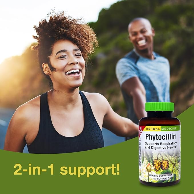 Herbs Etc. Phytocillin - Respiratory &amp Digestive Health Support Supplement - Herbal Formula to Support Digestion - Support Healthy Breathing - 120 Softgels (120 Servings)