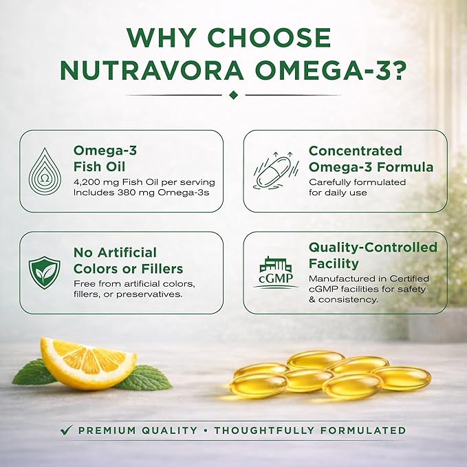 Omega 3 Fish Oil Supplements – 4200 mg Fish Oil Per Serving – Lemon Flavor Burpless Formula – Wild-Caught Molecularly Distilled - Non-GMO Gluten-Free – 300 Softgels