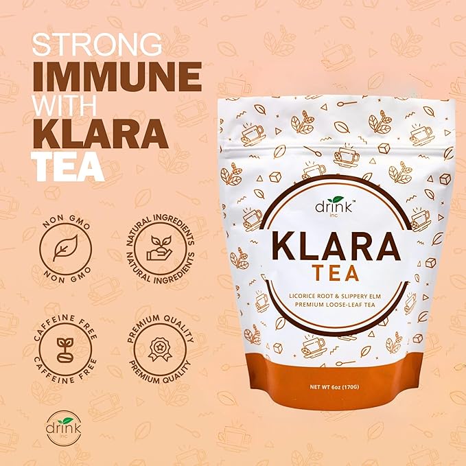 Drink Inc Klara Tea | Licorice Root &amp Slippery Elm | Premium Loose Leaf Tea | 6oz | 55 Servings