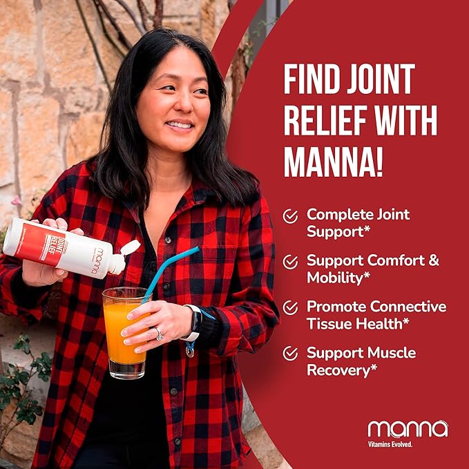 Manna Vitamins Evolved Liposomal Joint Relief Supplement for Women Men Includes Curcumin Glucosamine Chondroitin Quercetin for Joint Health Swelling Aches Increase Range of Motion Mobility
