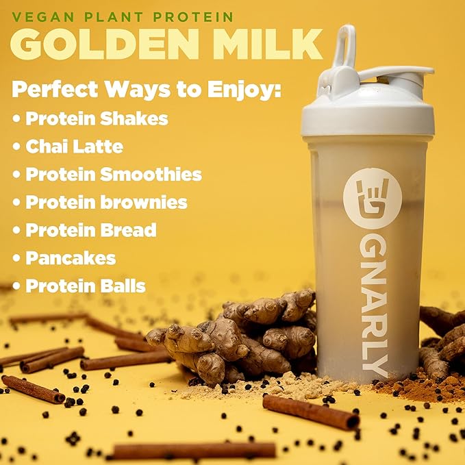 Gnarly Nutrition Golden Milk Vegan Protein Powder BCAAs Lemon Lime (10.58oz)