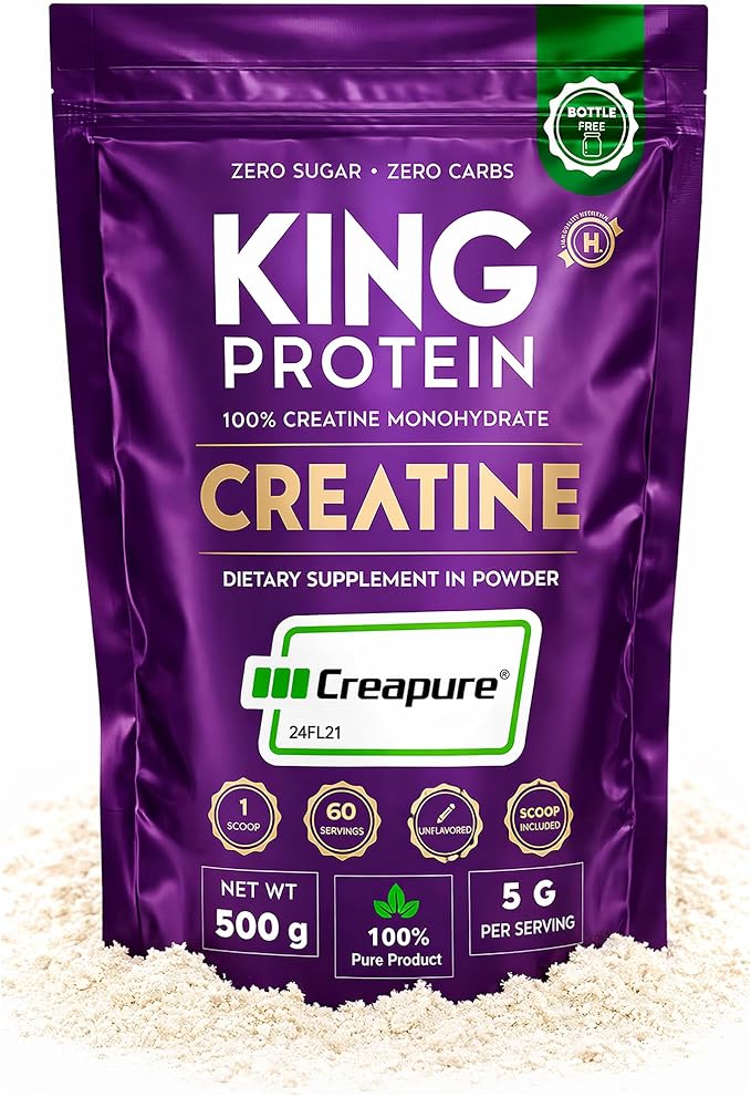 100% Pure Unflavored Creatine Monohydrate Powder | 5g per Serving | Vegan &amp Sugar Free | Creapure® Monohydrate Creatine Powder &amp Scoop Included | 500g Bulk Bag 100 Servings