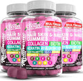 Clean Nutraceuticals Biotin Collagen Keratin Gummies | Hair Skin and Nails Vitamins for Women | Hyaluronic Acid Bamboo Vitamin A C D3 E Folate with Saw Palmetto Silica B3 B12 Vegan Gummy