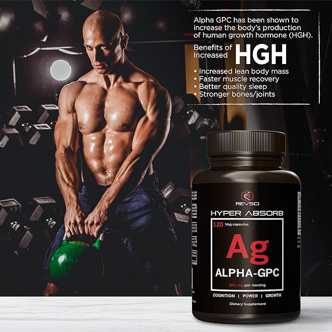 Alpha GPC Supplement &amp BioPerine for Hyper Absorption - 120 Count Alpha-GPC 600mg per Serving - Nootropics for Memory Focus Energy &amp Drive - Choline Supplements to Boost Acetylcholine Mad