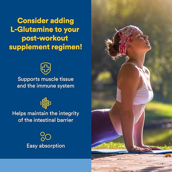 Natural Factors Micronized L-Glutamine 1000 mg Supports Muscles and Immune Function 180 Capsules
