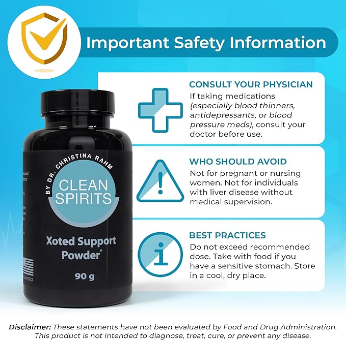Clean Spirits Xoted Support Powder for Hangover Relief &amp Liver Support | with B Complex Vitamins Magnesium Vitamin E &amp Garlic | 30 Servings 90g