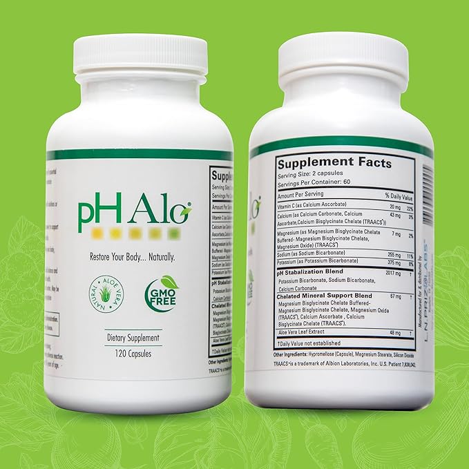 pHAlo pH Balance Supplement Pills - Magnesium Bicarbonates Capsules for Alkaline Balance - Natural Treatment for Focus pH Balance Gut Health Performance and Recovery