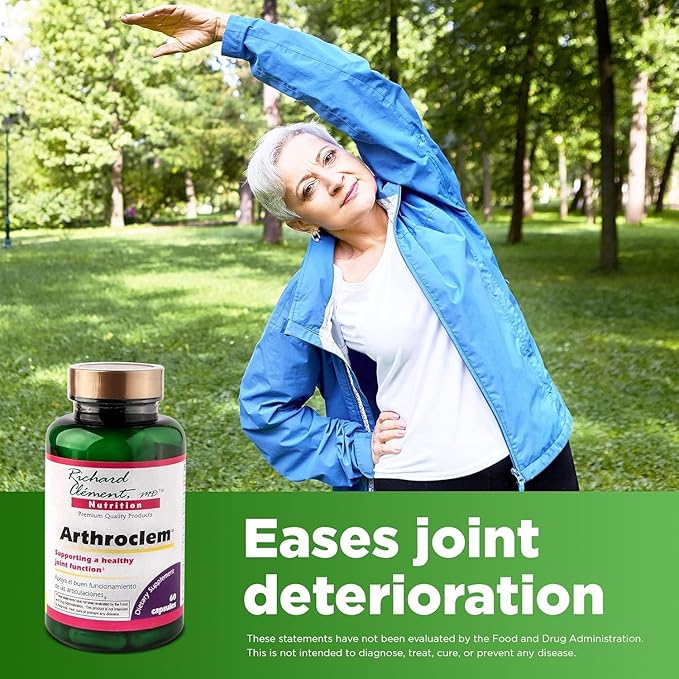 Richard Clement Nutrition Arthroclem Joint Health Supplement – Glucosamine &amp Chondroitin Formula for Joint Health Support – 60 Capsules