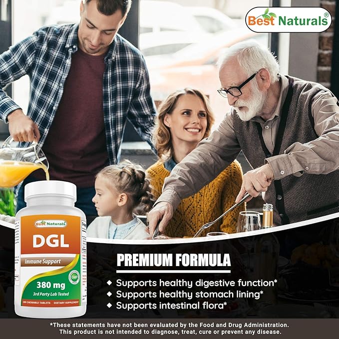 Best Naturals DGL Chewable 380 mg &amp L-Glutamine 500 mg