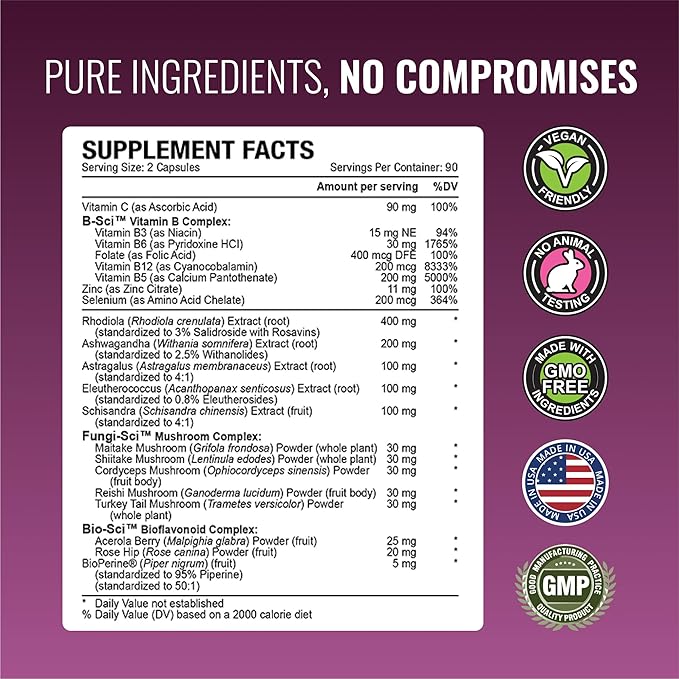 Approved Science Adrenasyl­ - Adrenal Gland Support - 180 Count - Pack of 2