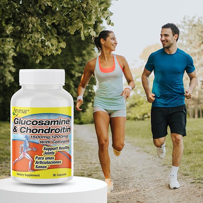 Arymar Glucosamine Chondroitin &amp Collagen Supplement Joint Support Formula Two Pack