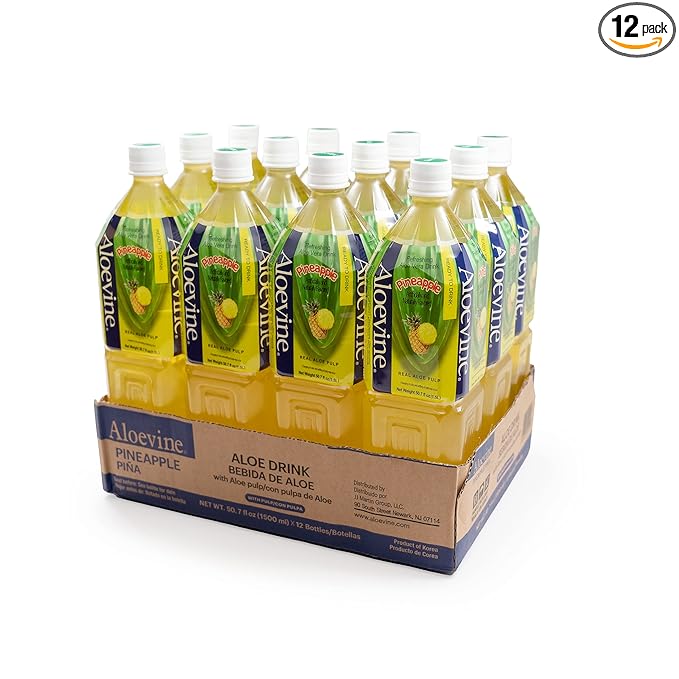 Aloevine Aloe Vera Drink Pineapple 50.7 Ounce (Pack of 12)