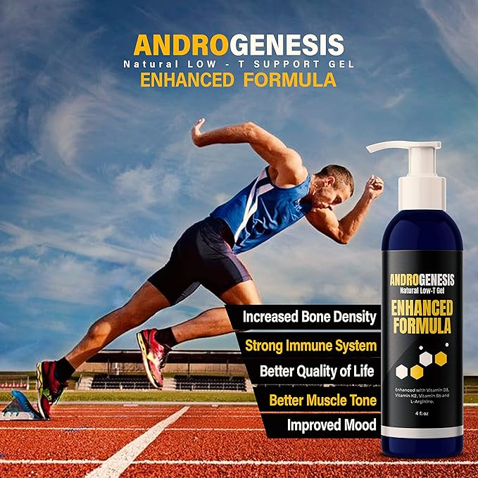 Enhanced Formula – Low T Support Gel – T Booster for Men – Muscle Recovery Energy Booster Healthy Aging – Now with Vitamins D3 K2 B6 and L-Arginine
