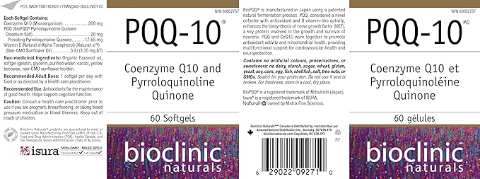 Bioclinic Naturals -  CerebroVital PQQ-10 60 softgels