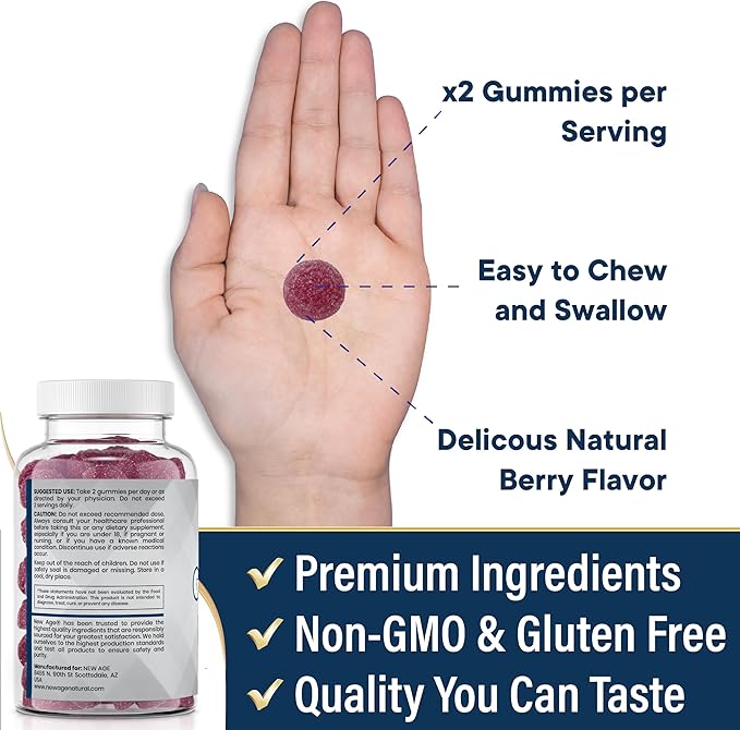 NEW AGE Zinc Gummies - 50mg Zinc Supplement Immune Supplement Antioxidant Non-GMO (180 Count (Pack of 3))