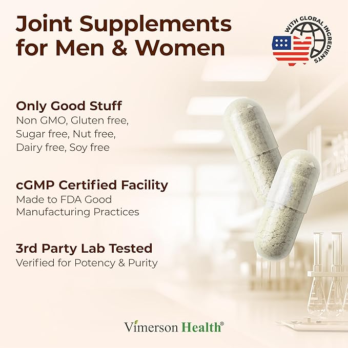 Joint Support Supplement with Glucosamine Sulfate Hyaluronic Acid Boswellia &amp MSM – Supports Joint Health Mobility &amp Bone Strength – for Daily Use – FSA Eligible 2 Pack